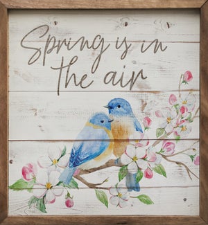 Spring Is In The Air Flower Bird Whitewash